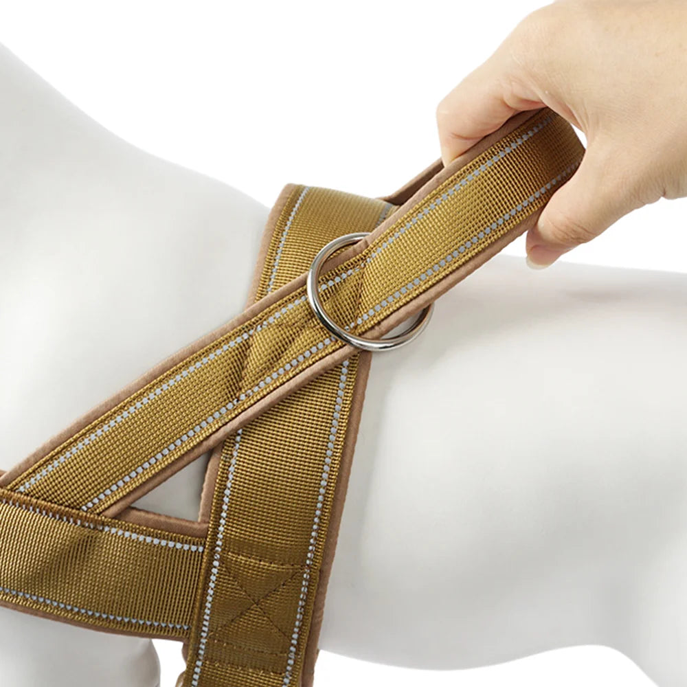 Arnés antipull ajustable para perros con clip frontal