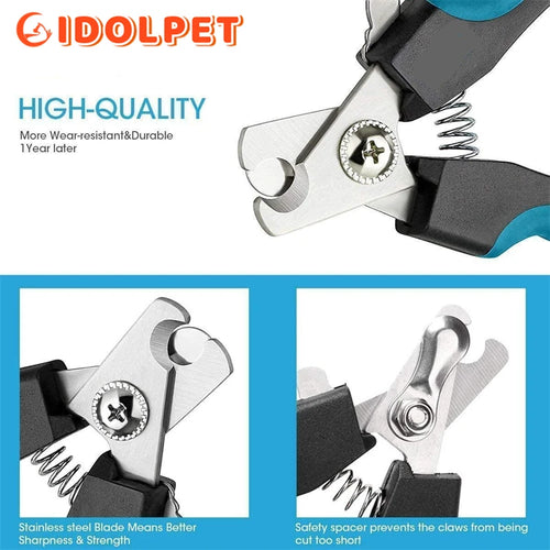 Cortauñas profesional para perros y gatos con protector de seguridad