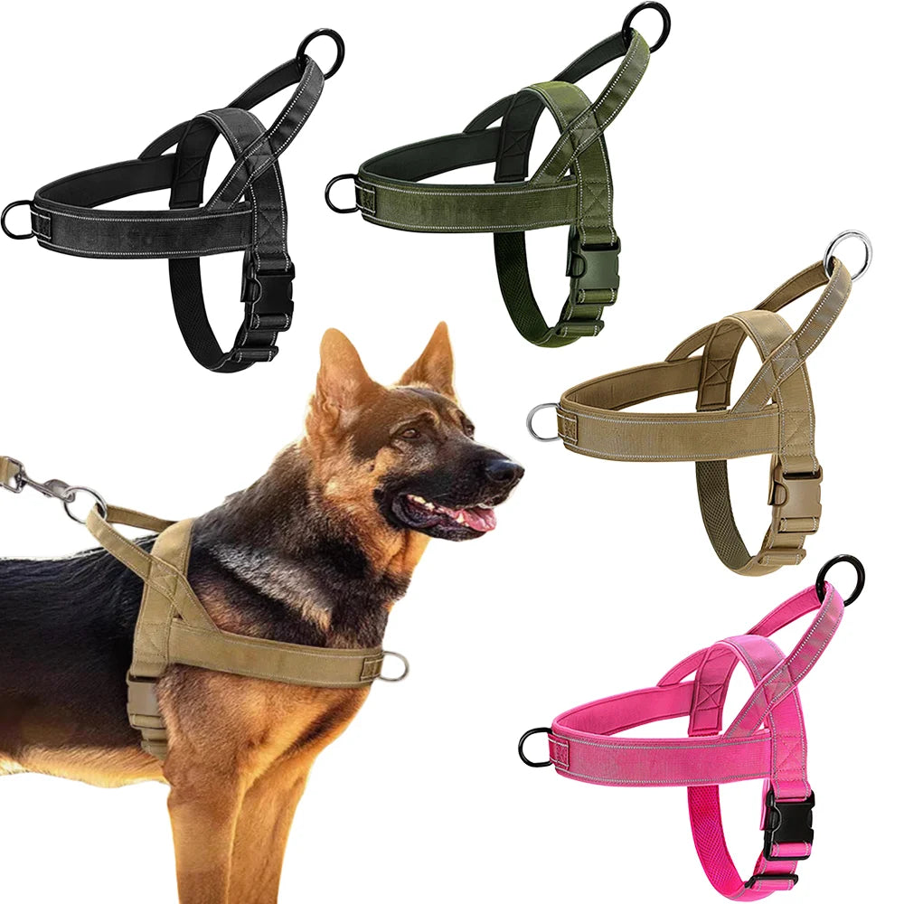Arnés antipull ajustable para perros con clip frontal